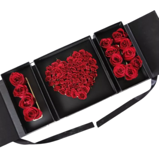 75 Red Roses I Love You In Black Box | Valentines Day Flowers