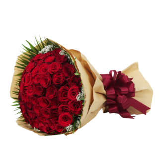 50 Red Roses  Cream Bouquet | Valentines Day Flowers