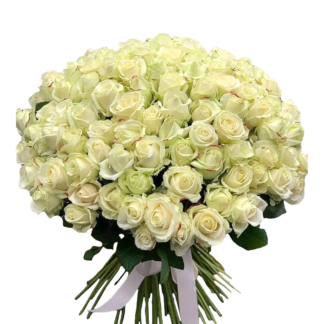 100 White Roses Bouquet | Valentines Day Flowers